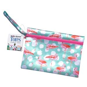 Main Street Flamingo Cosmetic Tote Travel Bag with Handle